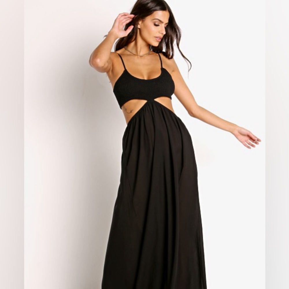 Indah Innocence Cutaway Maxi Dress Black